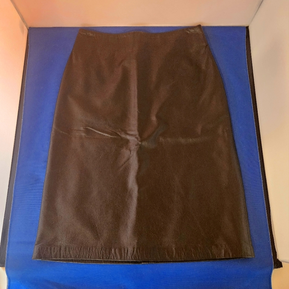 Black leather skirt